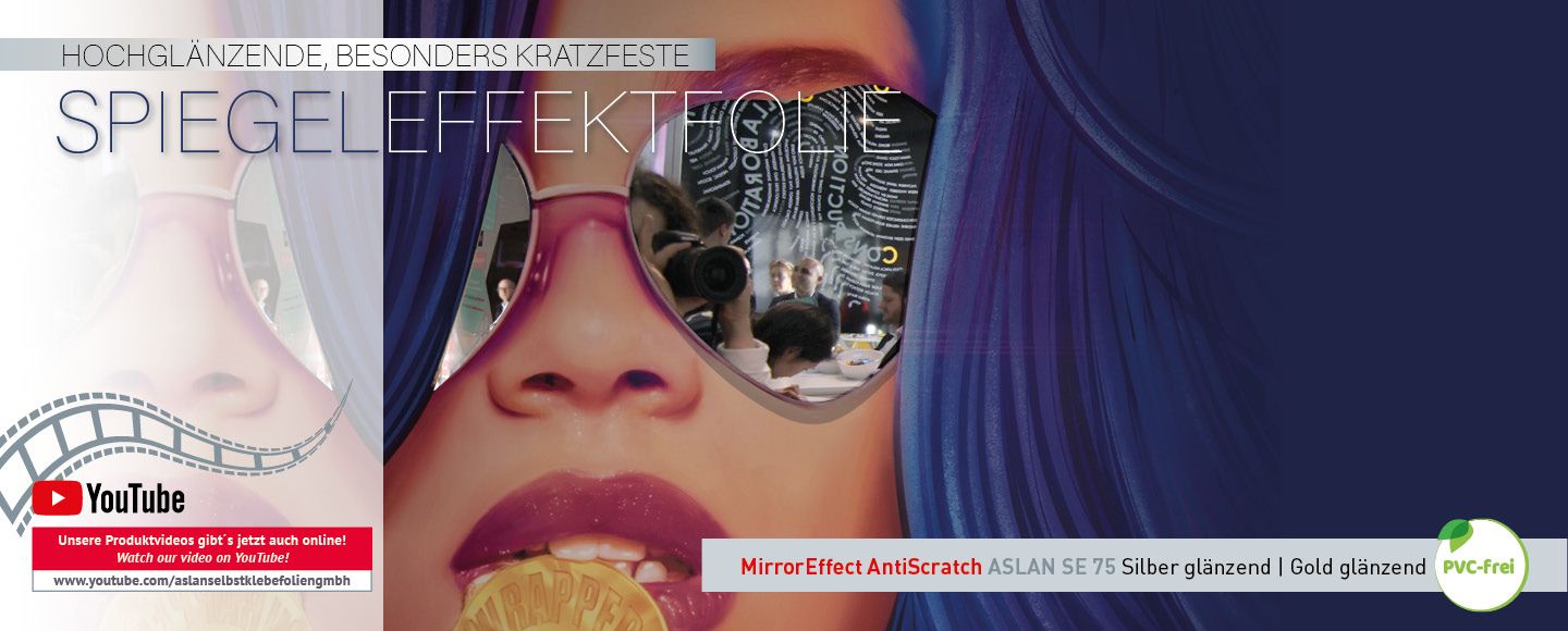 Brilliant, extremely scratch-resistant mirror effect film in silver and gold